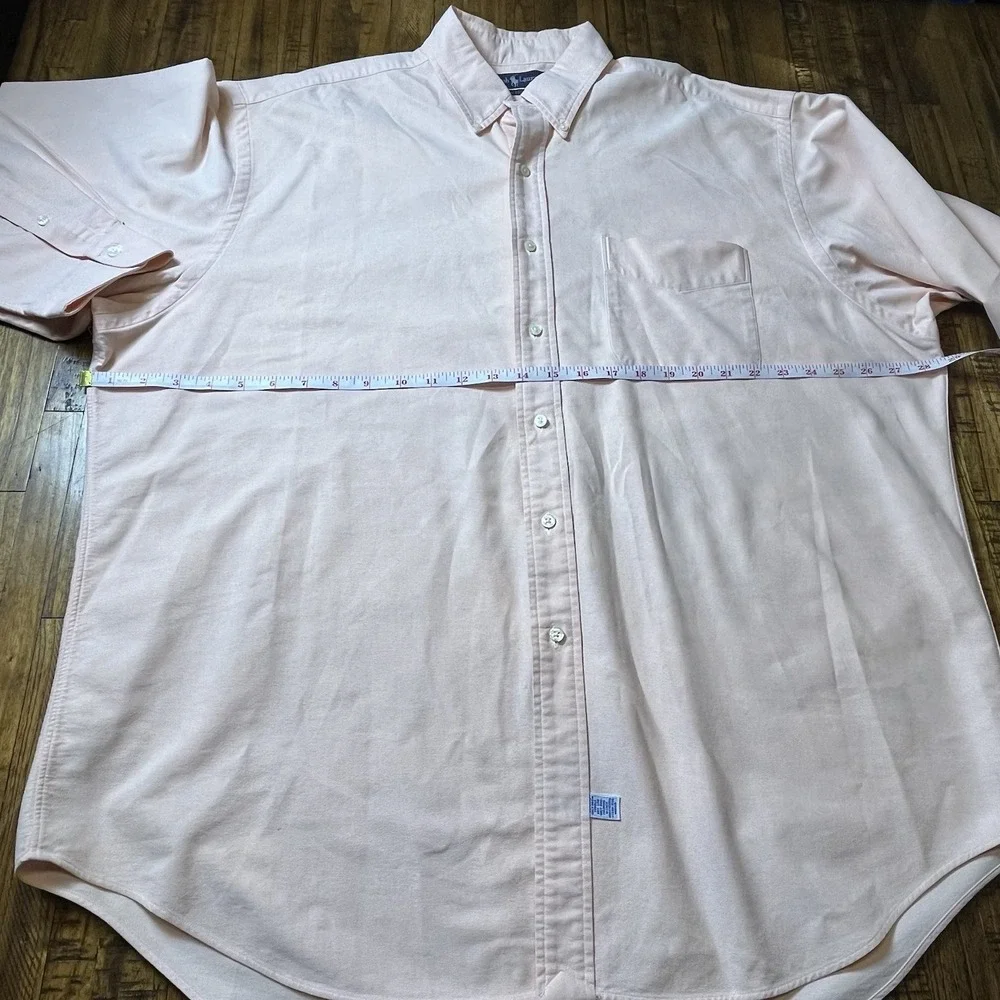 Ralph Lauren Button Down Shirt Men  XXL peach Orange Cotton Long Sleeve